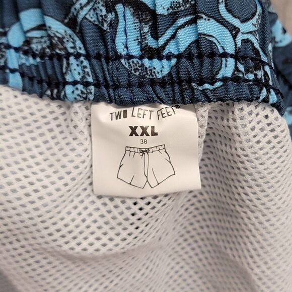 TWO LEFT FEET Swim Trunks Octupi Print Back Pocket Men’s Sz 2XL Blue 34-38 - Picture 2 of 11